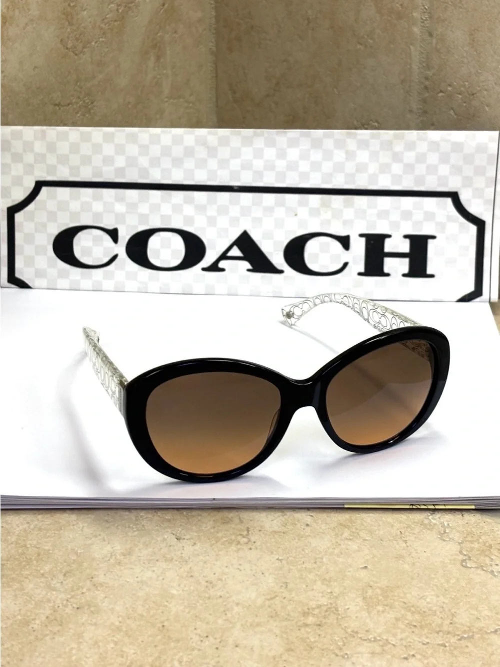 New Coach HC8106 (L083 Asha) 515105 Black/Crystal Sunglasses